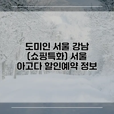 도미인 서울 강남 (쇼핑특화) 서울 아고다 할인예약 정보