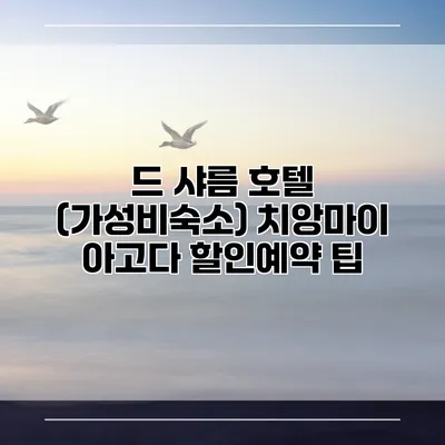 드 샤름 호텔 (가성비숙소) 치앙마이 아고다 할인예약 팁
