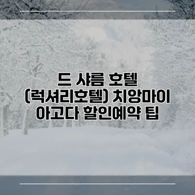 드 샤름 호텔 (럭셔리호텔) 치앙마이 아고다 할인예약 팁