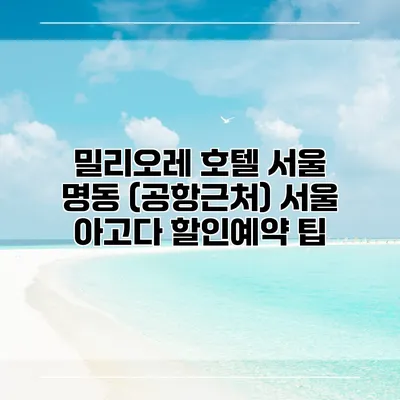 밀리오레 호텔 서울 명동 (공항근처) 서울 아고다 할인예약 팁