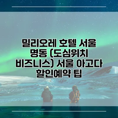 밀리오레 호텔 서울 명동 (도심위치 비즈니스) 서울 아고다 할인예약 팁