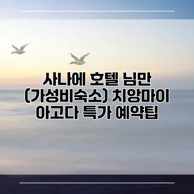 사나에 호텔 님만 (가성비숙소) 치앙마이 아고다 특가 예약팁