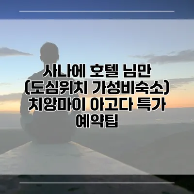 사나에 호텔 님만 (도심위치 가성비숙소) 치앙마이 아고다 특가 예약팁