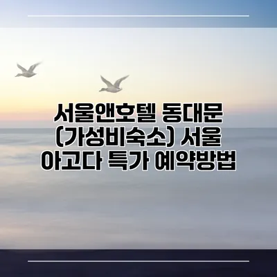 서울앤호텔 동대문 (가성비숙소) 서울 아고다 특가 예약방법