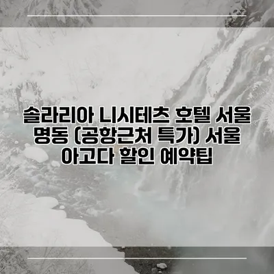 솔라리아 니시테츠 호텔 서울 명동 (공항근처 특가) 서울 아고다 할인 예약팁