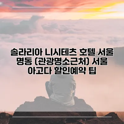 솔라리아 니시테츠 호텔 서울 명동 (관광명소근처) 서울 아고다 할인예약 팁