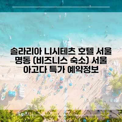 솔라리아 니시테츠 호텔 서울 명동 (비즈니스 숙소) 서울 아고다 특가 예약정보