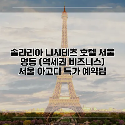 솔라리아 니시테츠 호텔 서울 명동 (역세권 비즈니스) 서울 아고다 특가 예약팁