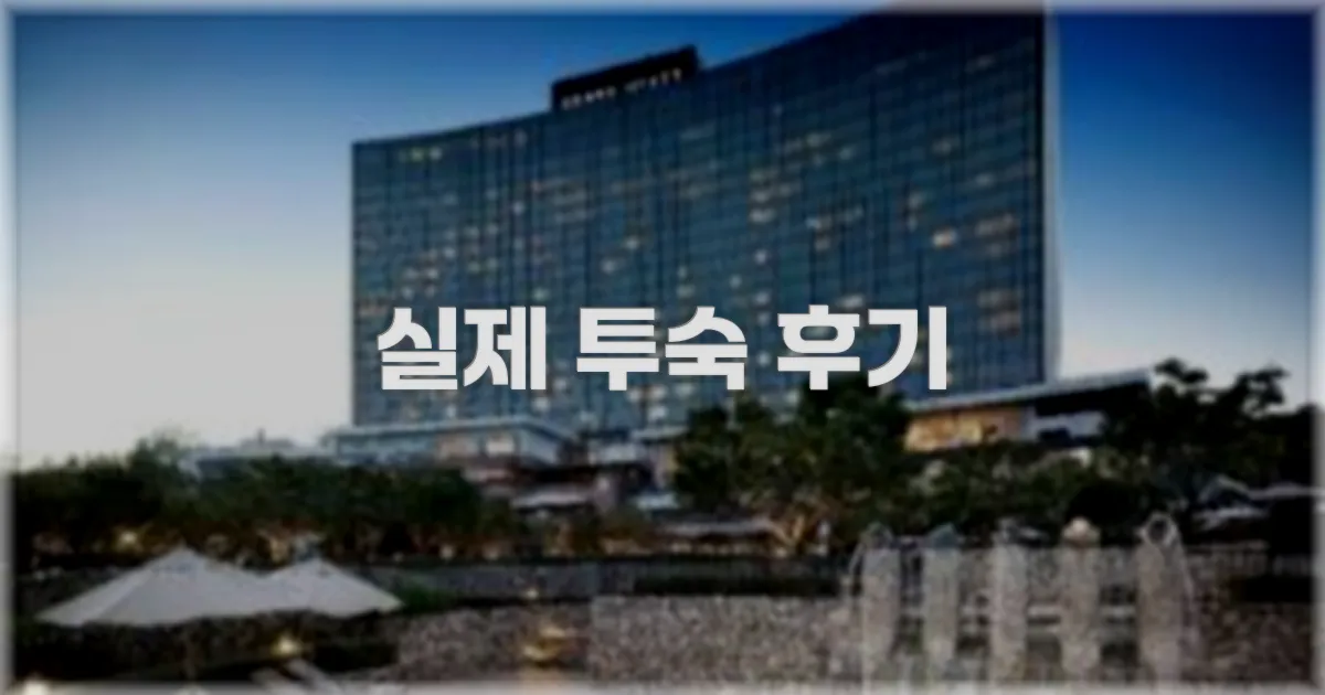 💬 실제 투숙 후기