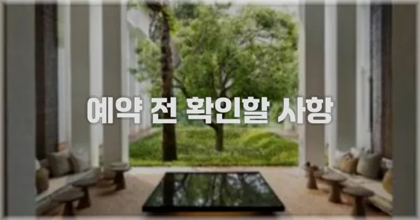 예약 전 확인할 사항