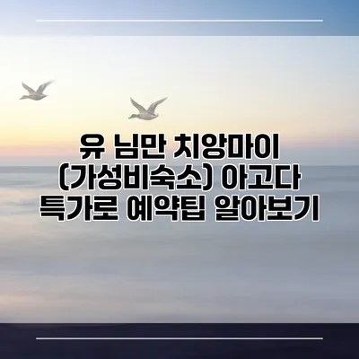 유 님만 치앙마이 (가성비숙소) 아고다 특가로 예약팁 알아보기