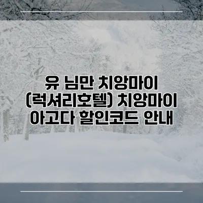 유 님만 치앙마이 (럭셔리호텔) 치앙마이 아고다 할인코드 안내