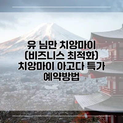 유 님만 치앙마이 (비즈니스 최적화) 치앙마이 아고다 특가 예약방법