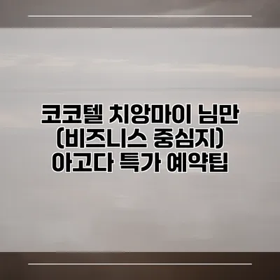 코코텔 치앙마이 님만 (비즈니스 중심지) 아고다 특가 예약팁