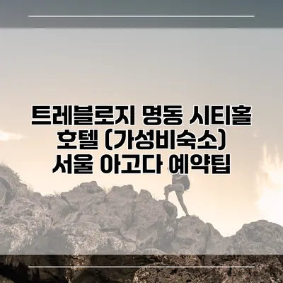 트레블로지 명동 시티홀 호텔 (가성비숙소) 서울 아고다 예약팁
