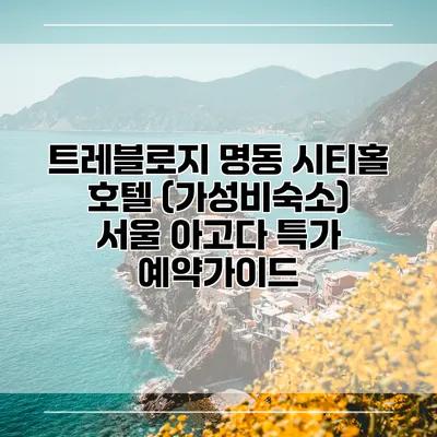 트레블로지 명동 시티홀 호텔 (가성비숙소) 서울 아고다 특가 예약가이드