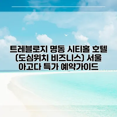 트레블로지 명동 시티홀 호텔 (도심위치 비즈니스) 서울 아고다 특가 예약가이드