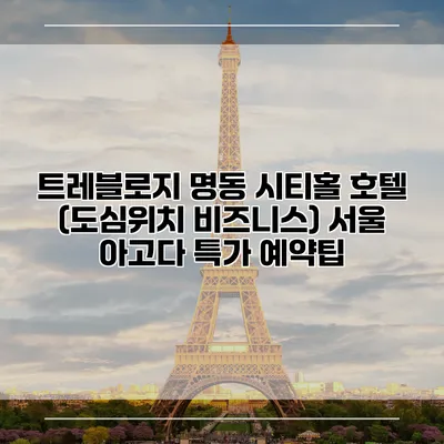 트레블로지 명동 시티홀 호텔 (도심위치 비즈니스) 서울 아고다 특가 예약팁