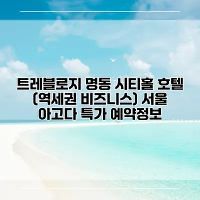 트레블로지 명동 시티홀 호텔 (역세권 비즈니스) 서울 아고다 특가 예약정보