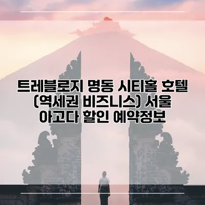 트레블로지 명동 시티홀 호텔 (역세권 비즈니스) 서울 아고다 할인 예약정보
