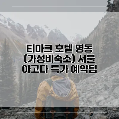 티마크 호텔 명동 (가성비숙소) 서울 아고다 특가 예약팁