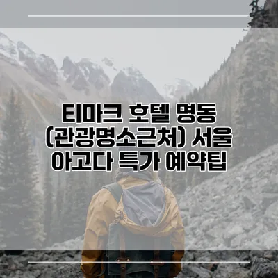 티마크 호텔 명동 (관광명소근처) 서울 아고다 특가 예약팁