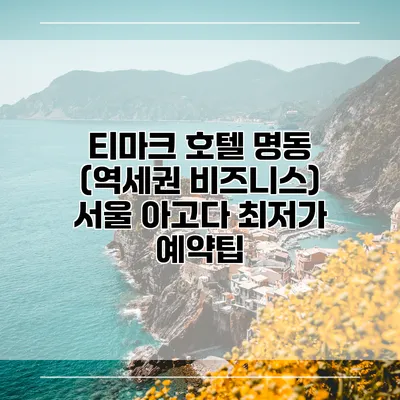 티마크 호텔 명동 (역세권 비즈니스) 서울 아고다 최저가 예약팁