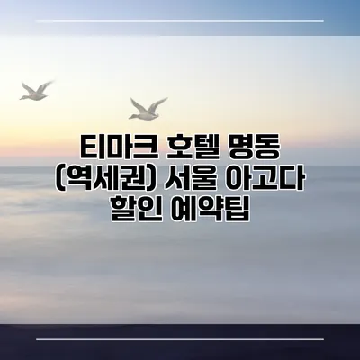 티마크 호텔 명동 (역세권) 서울 아고다 할인 예약팁