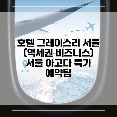 호텔 그레이스리 서울 (역세권 비즈니스) 서울 아고다 특가 예약팁