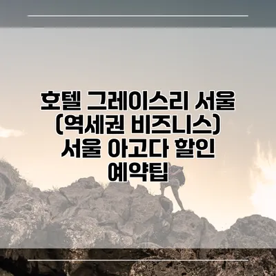호텔 그레이스리 서울 (역세권 비즈니스) 서울 아고다 할인 예약팁