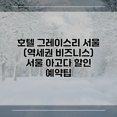 호텔 그레이스리 서울 (역세권 비즈니스) 서울 아고다 할인 예약팁