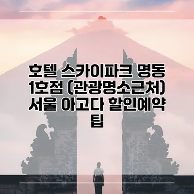호텔 스카이파크 명동 1호점 (관광명소근처) 서울 아고다 할인예약 팁