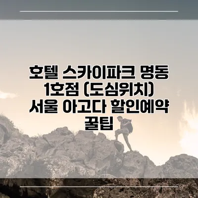 호텔 스카이파크 명동 1호점 (도심위치) 서울 아고다 할인예약 꿀팁