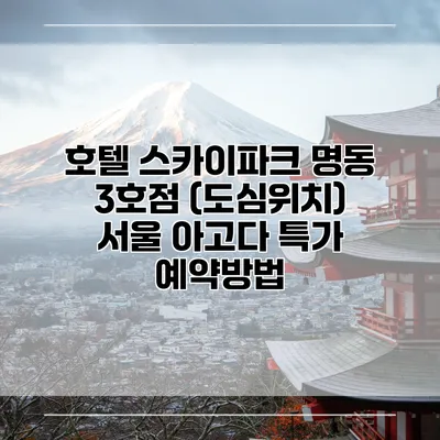 호텔 스카이파크 명동 3호점 (도심위치) 서울 아고다 특가 예약방법