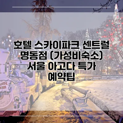 호텔 스카이파크 센트럴 명동점 (가성비숙소) 서울 아고다 특가 예약팁