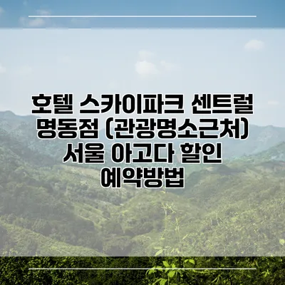 호텔 스카이파크 센트럴 명동점 (관광명소근처) 서울 아고다 할인 예약방법