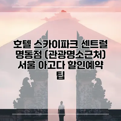 호텔 스카이파크 센트럴 명동점 (관광명소근처) 서울 아고다 할인예약 팁