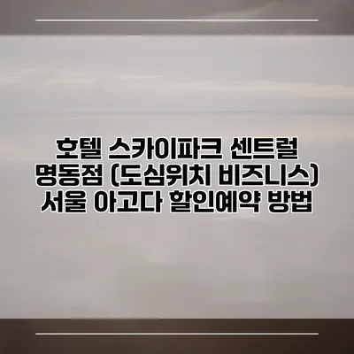 호텔 스카이파크 센트럴 명동점 (도심위치 비즈니스) 서울 아고다 할인예약 방법