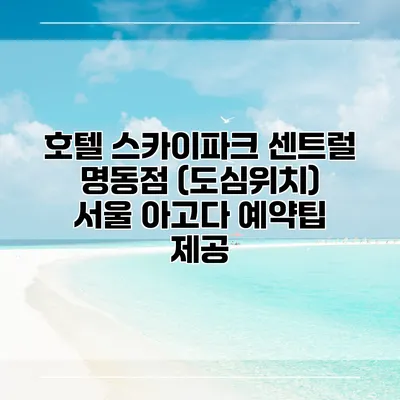 호텔 스카이파크 센트럴 명동점 (도심위치) 서울 아고다 예약팁 제공