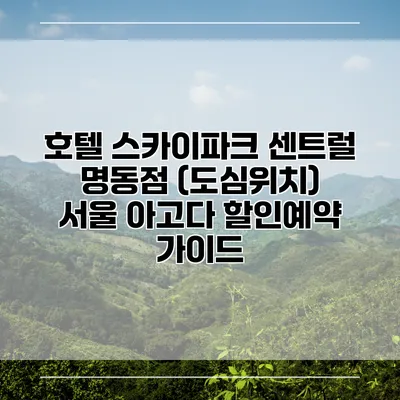 호텔 스카이파크 센트럴 명동점 (도심위치) 서울 아고다 할인예약 가이드