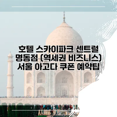 호텔 스카이파크 센트럴 명동점 (역세권 비즈니스) 서울 아고다 쿠폰 예약팁