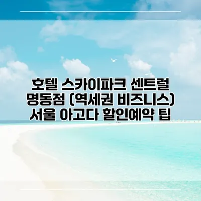 호텔 스카이파크 센트럴 명동점 (역세권 비즈니스) 서울 아고다 할인예약 팁