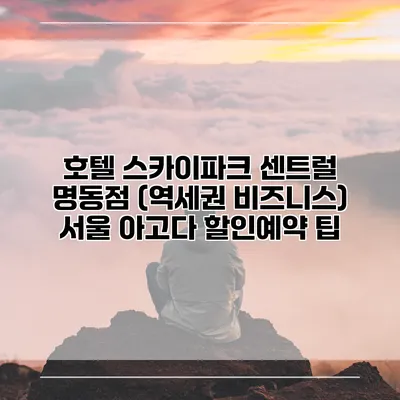호텔 스카이파크 센트럴 명동점 (역세권 비즈니스) 서울 아고다 할인예약 팁